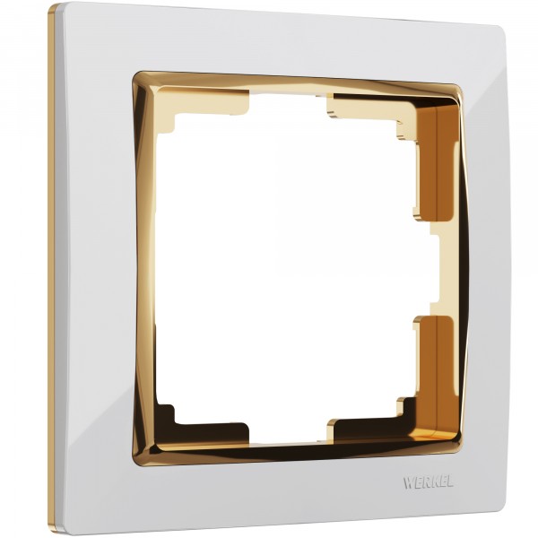 Рамка на 1 пост Werkel WL03-Frame-01-white-GD Snabb (белый/золото) - купить в Томске
