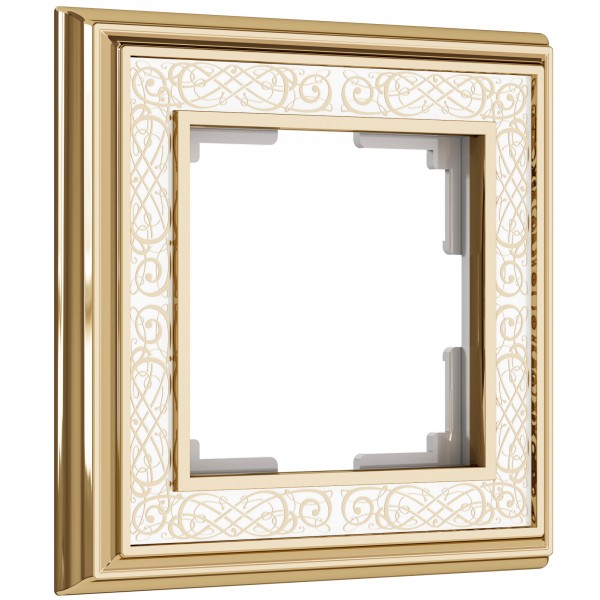 Рамка на 1 пост WL77-Frame-01 Palacio Gracia (золото/белый) - купить в Томске